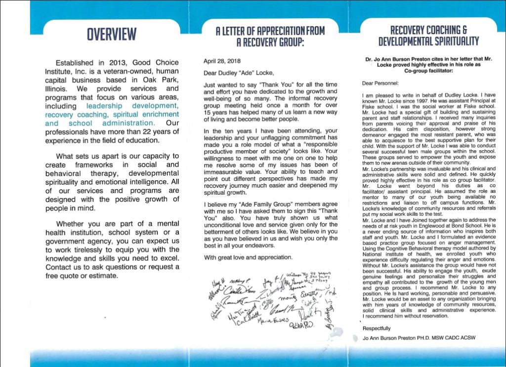Good Choice Institute brochure — services and programs